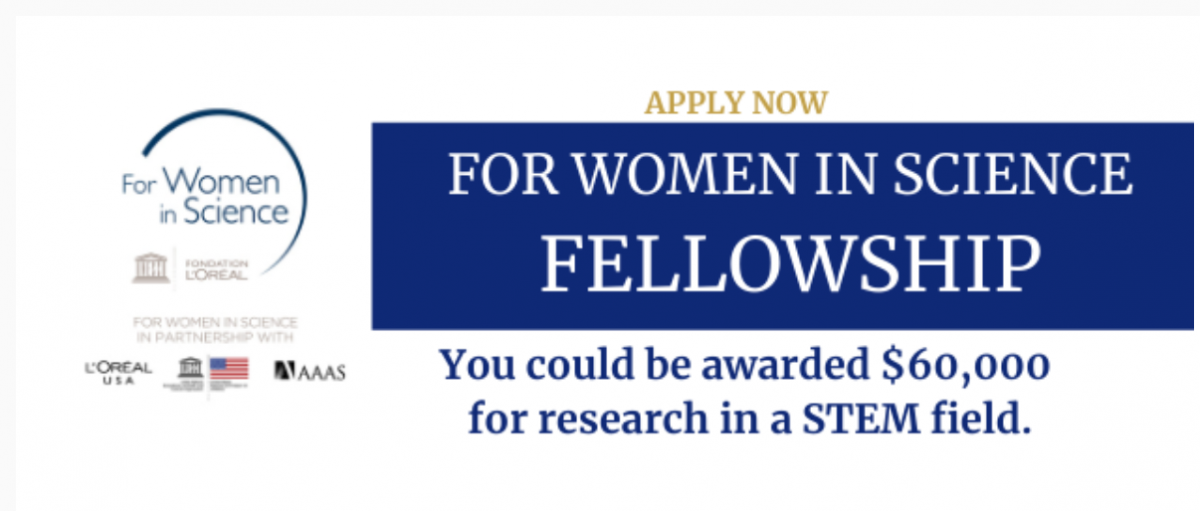 L’ORÉAL USA FOR WOMEN IN SCIENCE FELLOWSHIP: APPLICATIONS OPEN