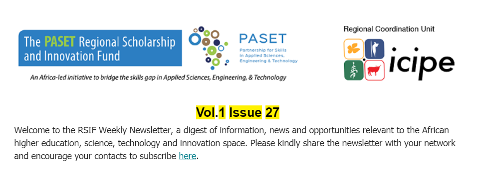PASET REGIONAL SCHOLARSHIP AND INNOVATION FUND WEEKLY VOL.1 NO.27