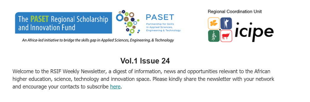 PASET REGIONAL SCHOLARSHIP AND INNOVATION FUND WEEKLY VOL.1 NO.24